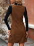 Women Plain Sleeveless Summer Split Joint Dress Crew Neck Daily Vintage Mini Tank A-Line Dress