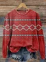 Women Geometric Crew Neck Printing Casual Spring/Fall Long Sleeve Sweatshirt