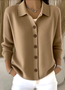 Women Plain Long Sleeve Shawl Collar Casual Spring/Fall Cardigan Outerwear