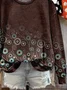 Women Abstract Crew Neck Printing Casual Spring/Fall Long Sleeve Sweatshirt