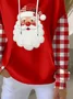 Women Plaid Spring/Fall Printing Long Sleeve Casual Holiday Hoodie