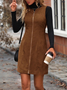 Women Plain Sleeveless Summer Split Joint Dress Crew Neck Daily Vintage Mini Tank A-Line Dress