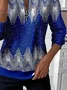 Women Abstract Crew Neck Printing Casual Spring/Fall Long Sleeve Sweatshirt