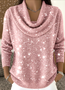 Women Plain Spring/Fall Casual Long Sleeve Crew Neck Cotton Sweater