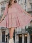 Women Plain Half Sleeve Summer Split Joint Dress Crew Neck Daily Vintage Mini Tank A-Line Dress