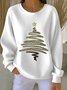 Women Christmas Crew Neck Printing Casual Spring/Fall Long Sleeve Sweatshirt