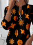 Women Halloween Crew Neck Printing Casual Spring/Fall Long Sleeve Sweatshirt