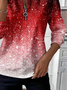 Women Christmas Crew Neck Printing Casual Spring/Fall Long Sleeve Sweatshirt