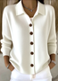 Women Plain Long Sleeve Shawl Collar Casual Spring/Fall Cardigan Outerwear