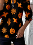 Women Halloween Crew Neck Printing Casual Spring/Fall Long Sleeve Sweatshirt
