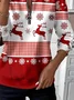 Women Christmas Crew Neck Printing Casual Spring/Fall Long Sleeve Sweatshirt