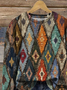 Women Abstract Crew Neck Printing Casual Spring/Fall Long Sleeve Sweatshirt