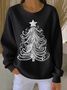 Women Christmas Crew Neck Printing Casual Spring/Fall Long Sleeve Sweatshirt