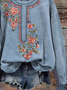 Women Floral Crew Neck Printing Casual Spring/Fall Long Sleeve Sweatshirt
