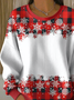 Women Plaid Crew Neck Printing Casual Spring/Fall Long Sleeve Sweatshirt