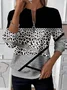 Women Abstract Crew Neck Printing Casual Spring/Fall Long Sleeve Sweatshirt