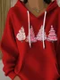 Women Christmas Spring/Fall Printing Long Sleeve Casual Holiday Hoodie