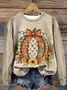 Women Floral Crew Neck Printing Casual Spring/Fall Long Sleeve Sweatshirt