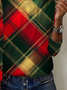 Women Plaid Long Sleeve Tee T-shirt Crew Neck Printing Casual Spring/Fall Graphic Tee Top