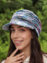 Plush New Ethnic Style Floral Hat Women's Korean Style Soft Brim Cap Spring Autumn Winter Cloth Hat Baseball Cap
