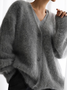 Women Plain Spring/Fall Cover-up Vintage Split Joint Lightweight Cardigan