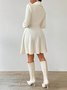 Women Autumn Outerwear Casual Jacquard Plain Long Sleeve Lapel Collar Jacket