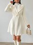 Women Autumn Outerwear Casual Jacquard Plain Long Sleeve Lapel Collar Jacket