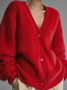 Women Plain Spring/Fall Cover-up Vintage Split Joint Lightweight Cardigan