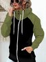 Women Spring/Fall Outerwear Vintage Split Joint Plain Long Sleeve Stand Collar Jacket