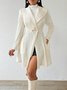 Women Autumn Outerwear Casual Jacquard Plain Long Sleeve Lapel Collar Jacket