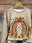 Women Floral Crew Neck Printing Casual Spring/Fall Long Sleeve Sweatshirt