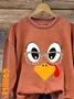 Women Thanksgiving Turkey Casual Crew Neck Long Sleeve Spring/Fall Sweatshirts