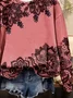 Women Floral Crew Neck Printing Casual Spring/Fall Long Sleeve Sweatshirt