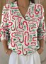 Women Christmas Winter Vintage Long Sleeve V Neck Sweater