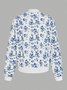 Women Spring/Fall Outerwear Vintage Printing Floral Long Sleeve Jacket