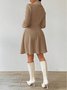 Women Autumn Outerwear Casual Jacquard Plain Long Sleeve Lapel Collar Jacket