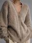 Women Plain Spring/Fall Cover-up Vintage Split Joint Lightweight Cardigan