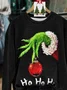 Women Christmas Crew Neck Printing Casual Spring/Fall Long Sleeve Sweatshirt