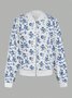 Women Spring/Fall Outerwear Vintage Printing Floral Long Sleeve Jacket