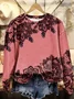 Women Floral Crew Neck Printing Casual Spring/Fall Long Sleeve Sweatshirt