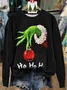 Women Christmas Crew Neck Printing Casual Spring/Fall Long Sleeve Sweatshirt