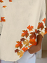 Women Maple Leaf Printing Spring/Fall Casual Long Sleeve Crew Neck Sweater