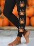 Women Halloween (pumpkin) Casual All Season Printing Long Leggings
