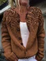 Women Floral Printing Long Sleeve Crew Neck Vintage Spring/Fall Cardigan Outerwear