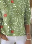 Women Christmas Printing Spring/Fall Casual Long Sleeve Crew Neck Sweater
