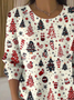Women Christmas Printing Spring/Fall Casual Long Sleeve Crew Neck Sweater