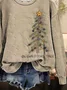 Women Christmas Crew Neck Printing Casual Spring/Fall Long Sleeve Sweatshirt