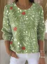Women Christmas Printing Spring/Fall Casual Long Sleeve Crew Neck Sweater