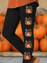 Women Halloween (pumpkin) Casual All Season Printing Long Leggings