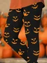 Women Halloween (pumpkin) Casual All Season Printing Long Leggings